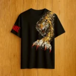 BWARE black oversized tiger t shirt front view